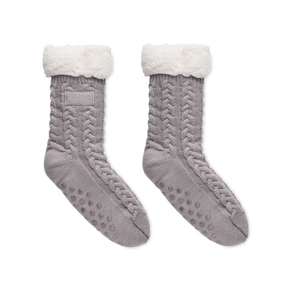 Canichie slipper socks M, acrylic, sherpa lining - Grey