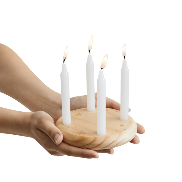 Malý drevený adventný veniec 4 - Vianoce