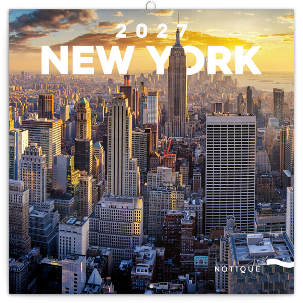 Notique Poznámkový Kalendář New York 2027, 30 x 30 cm - Východní