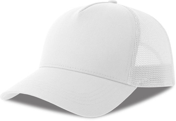 5 Panel Trucker Cap Atlantis | Rapper Cotton-S - White / White / onesize