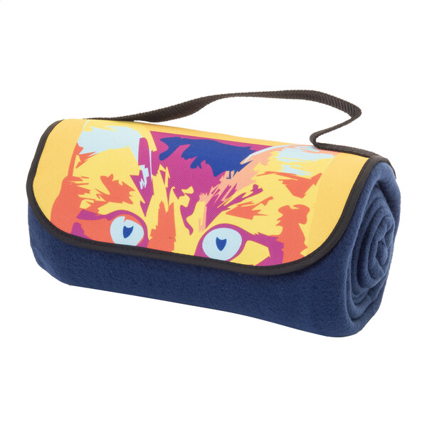 Couverture polaire RPET Reporta, personnalisable - Bleu Foncé