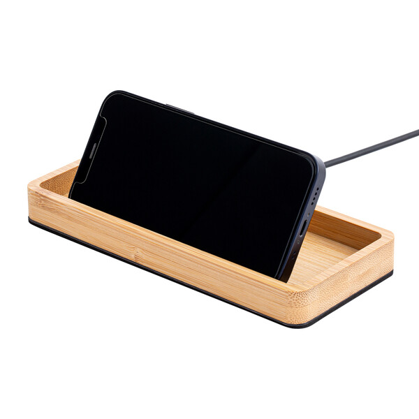 Organisateur de bureau avec chargeur sans fil BAMBOOCHARGE / 15 Watt