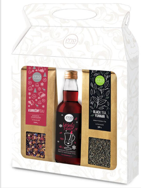 Darčeková kazeta  čierny + vianočný syp. 100g  +veselý punč 200ml
