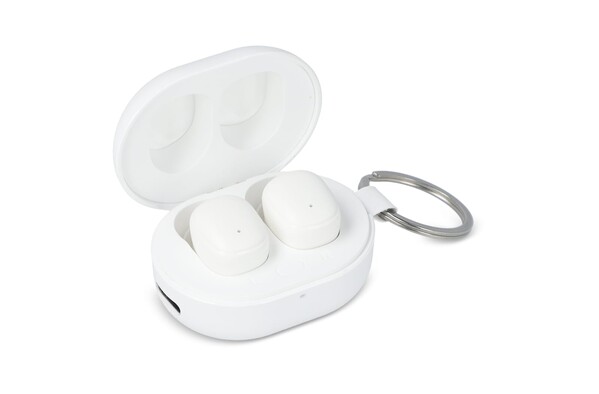 Mini oreillettes sans fil taille porte-clés - Blanc
