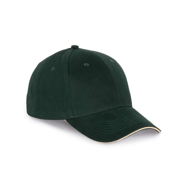 Cap With Contrasting Sandwich Peak - 6 Panels - White / Navy