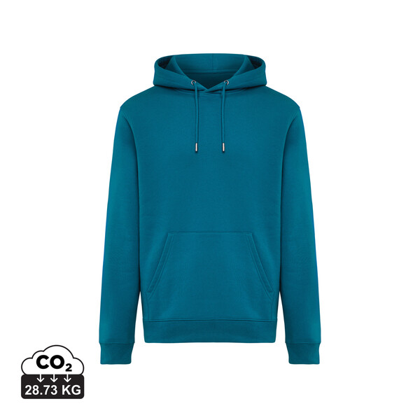 Mikina s kapucí IQONIQ Joshua z recyklované bavlny - Dark Teal / S