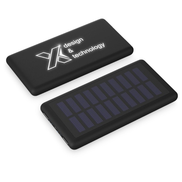 SCX.design P30 8000 mAh Solar Powerbank mit Leuchtlogo