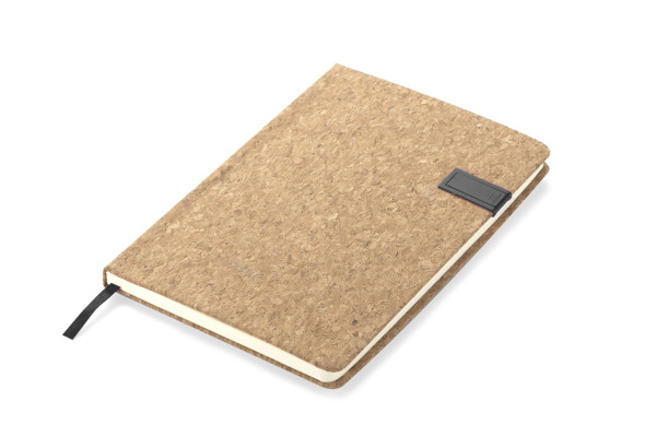 Notebook MENTE with USB flash drive 16 GB, A5 - black