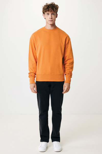 Sweater à col rond en coton recyclé Iqoniq Kruger - Sundial Orange / S