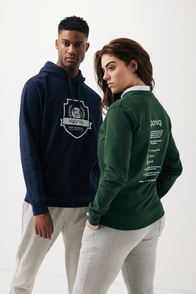 Sweater à col rond en coton recyclé Iqoniq Zion - Forest Green / XXXL
