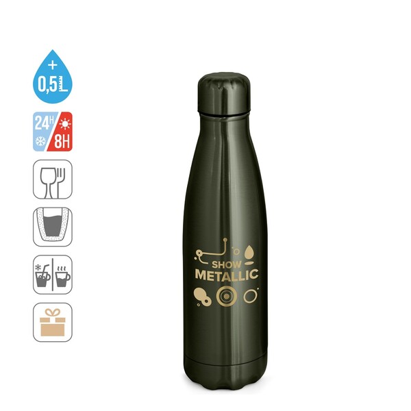 SHOW METALLIC. Boca od nehrđajućeg čelika s mat metalik završnom obradom 510 mL - Gun Metal