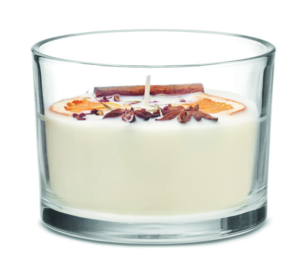Glass candle citrus scent, 300 gr, 50h burn time