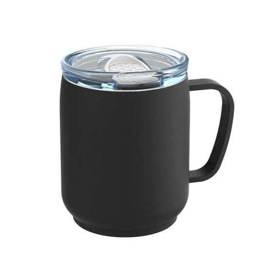 Thermo mug RETUMBLER-myNIZZA CERAMIC, Black - White