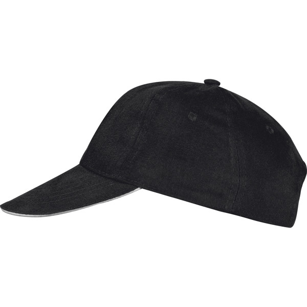 6-panel sandwich baseball cap CURTIS - Black
