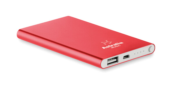 Baterie externă de 4000 mAh pl Powerflat - Roșu