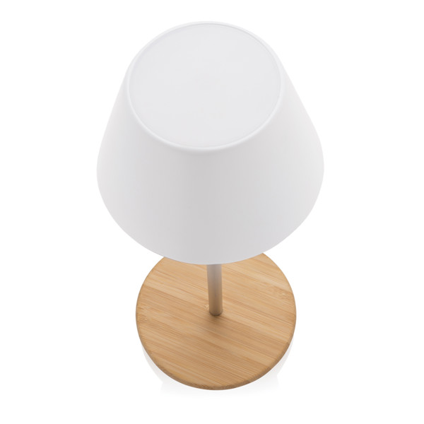 USB stolná lampa Pure Glow z RCS recykl. plastu, biela