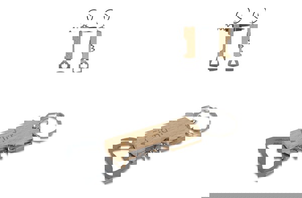 Bamboo wine &amp; bottle opener keychain