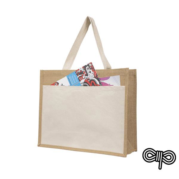 Saco Em Juta Com Bolsa Frontal 100% Algodão