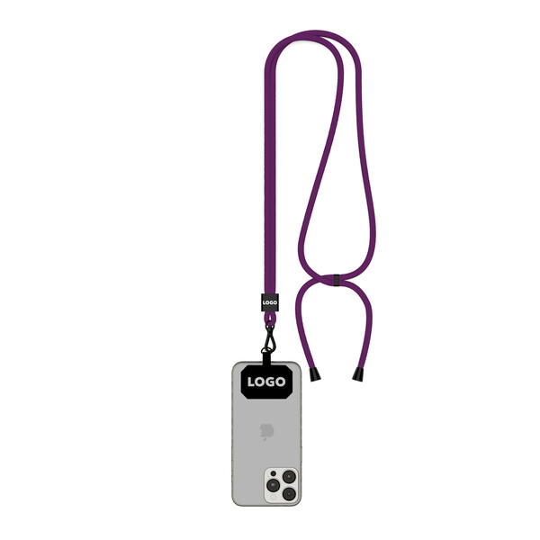 Portacellulare bicolore a tracolla in poliestere - Viola intenso / Nero accessori