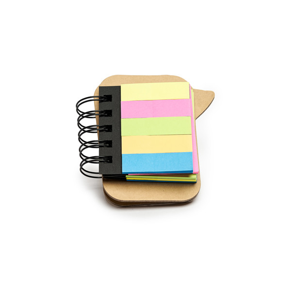 Bloc de notas adhesivas personalizado con diseño de bocadillo y anillas