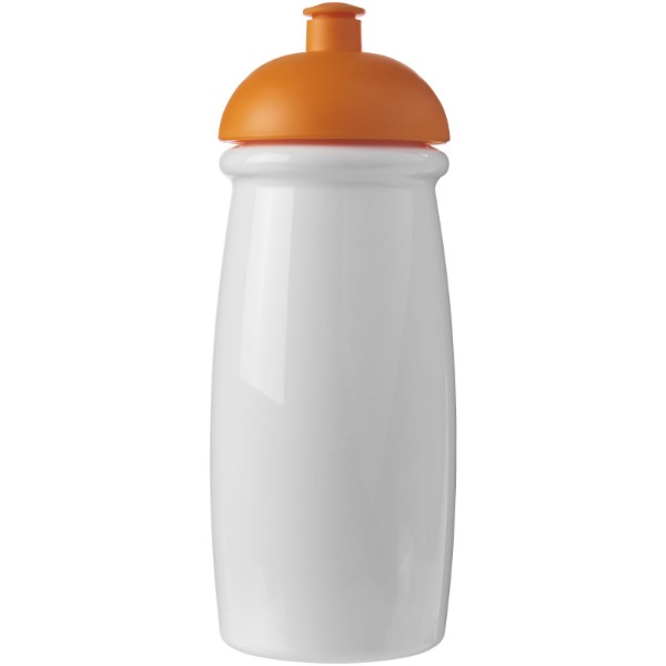 Bidon H2O Pulse® o pojemności 600 ml z wypukłym wieczkiem - Biały / Pomarańczowy