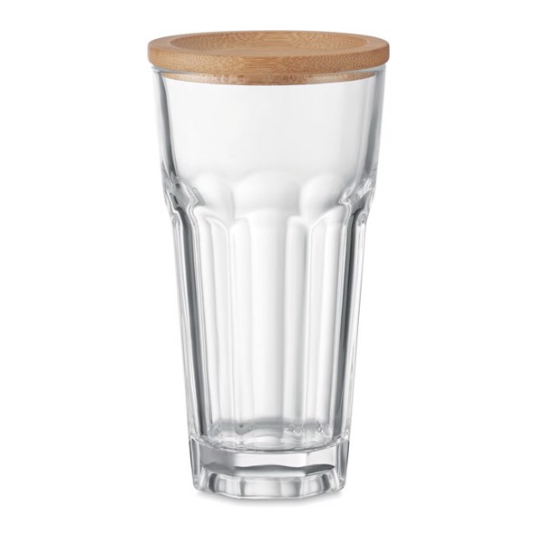 MB - Glass with bamboo lid/coaster Sempre