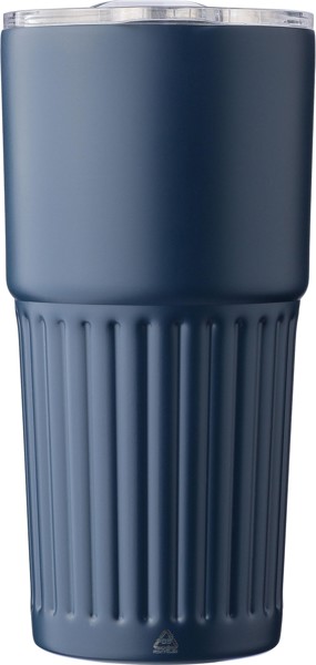 Mug à double paroi en acier inoxydable recyclé (500 ml) Kael - bleu