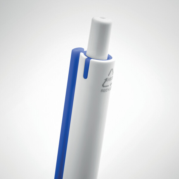 Stylo poussoir en ABS recyclé Side - Bleu