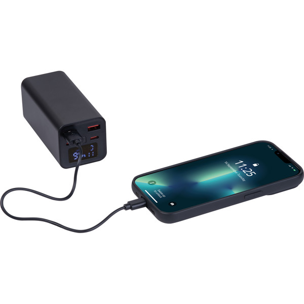 20.000 mAh aluminum power bank GERALDINE - Black