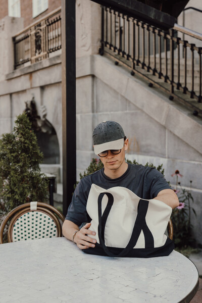 SHOP LOCAL AWARE™ recycled cotton 350gsm Tote bag - Black