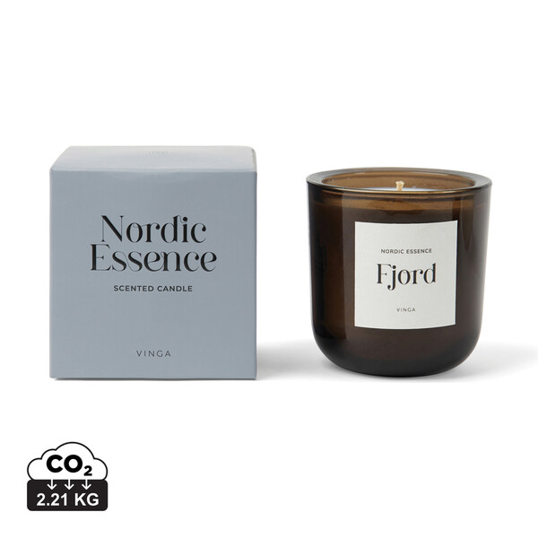 VINGA Grande bougie parfumée Nordic - Bleu / Marron Foncé