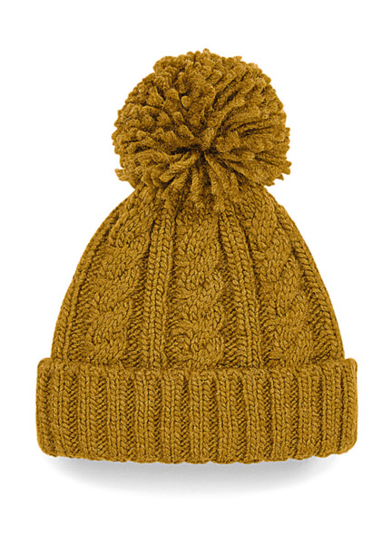 Cable Knit Melange Beanie - Black / ONE SIZE