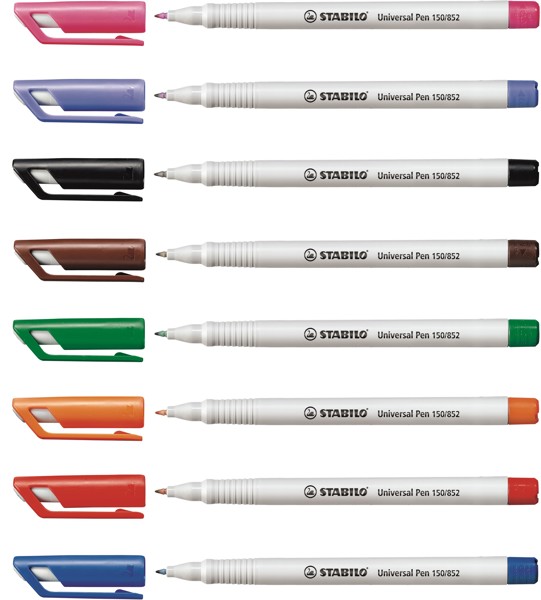 STABILO stylo overhead soluble, blanc/noir