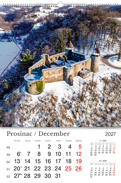 Okomiti zidni kalendar – Hrvatska / Croatia