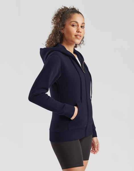Premium Hooded Sweat Jacket Lady-Fit - White / M (12)