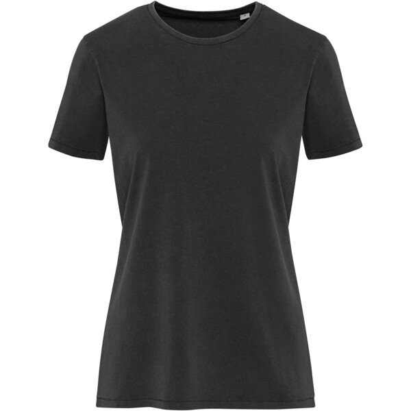Nanaimo 160 g/m2 gewassen dames T-shirt met korte mouwen - Zwart / XXL