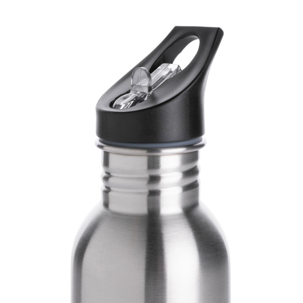 Deluxe Sportflasche aus Edelstahl - Silber