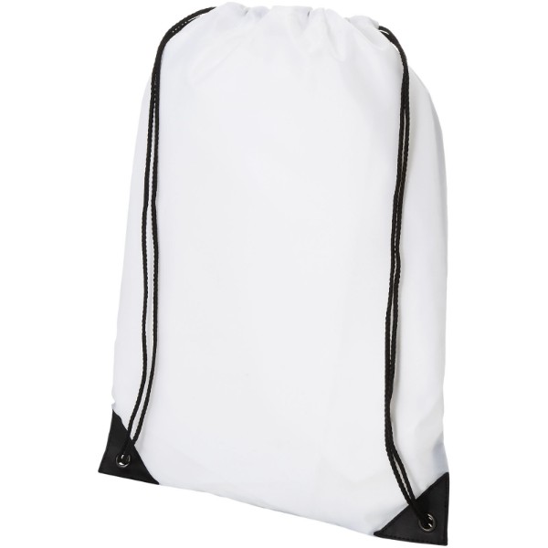 Condor polyester and non-woven drawstring backpack - White