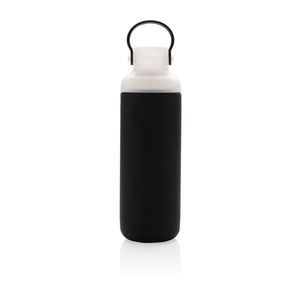Botella de agua Glass con funda de silicona - Negro