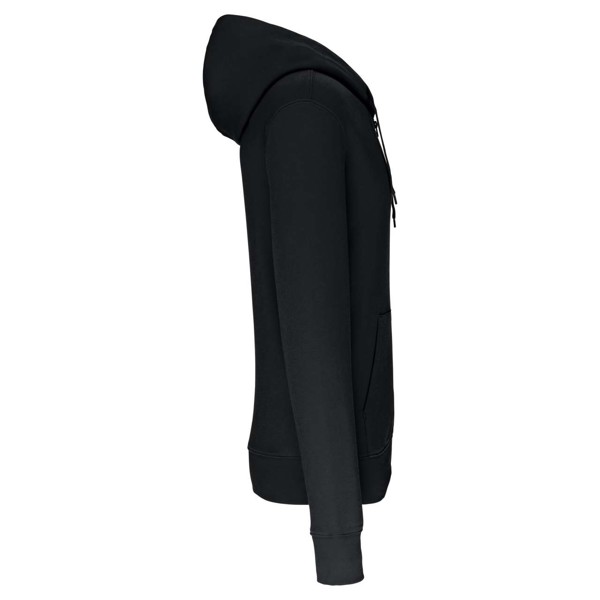Men's Eco-Friendly Hooded Sweatshirt With Zip Fastening - Black / S