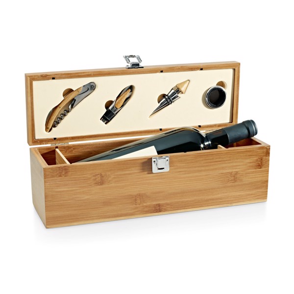 PS - SYRAH. Bamboo and zinc wine set