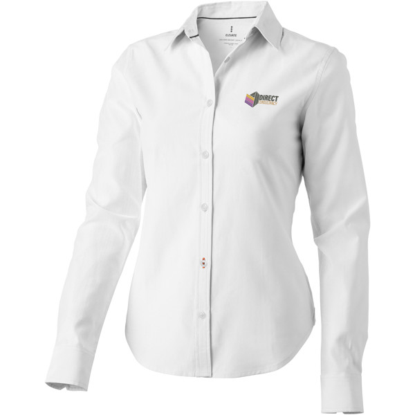 Camisa oxford manga comprida de mulher "Vaillant" - Branco / M