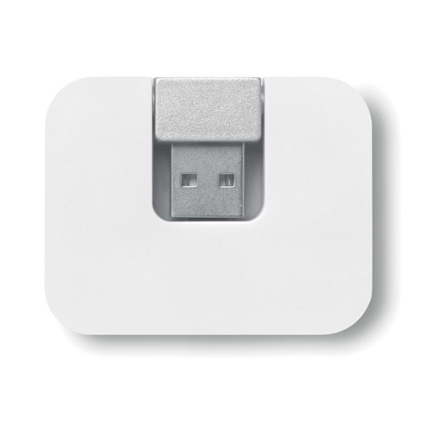 Square USB hub, 4 port, ABS - White
