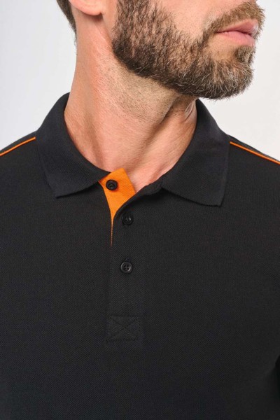 Muška kontrastna polo majica kratkih rukava Daytoday - Bijela / Navy / 3XL