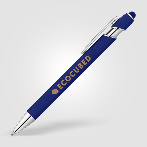 Stylo stylet Prince Bamboo - Bleu roi / Jet d’encre 4 couleurs