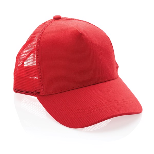 Impact AWARE™ 190gr Brushed rCotton 5 Panel Trucker-Cap - Rot