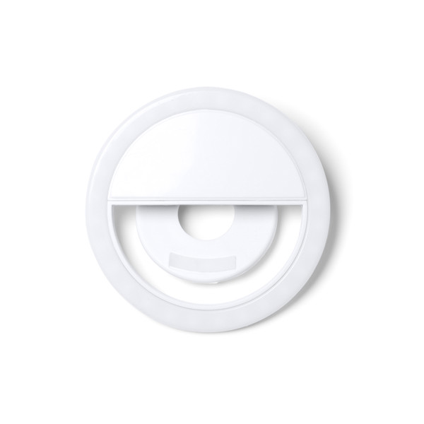 Anillo de luz LED personalizado para smartphone con clip adaptable y batería recargable
