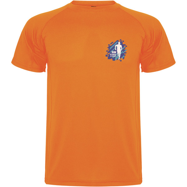 T-shirt desportiva de manga curta para homem "Montecarlo" - Fluor Orange / S