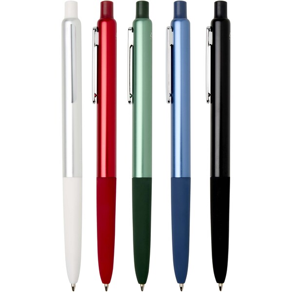 Soffit recycled aluminium click anodized ballpoint pen (blue ink) - White