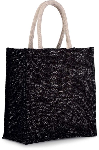 Torba od jutenog platna - velika - Black / Silver
